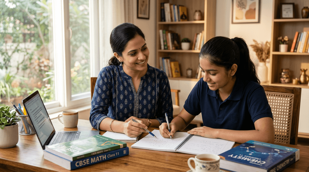 A Wavefront tutor mentoring a student at home in Jaipur